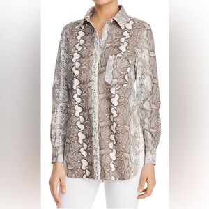 Lysse Schiffer Snake Print Button Down Top